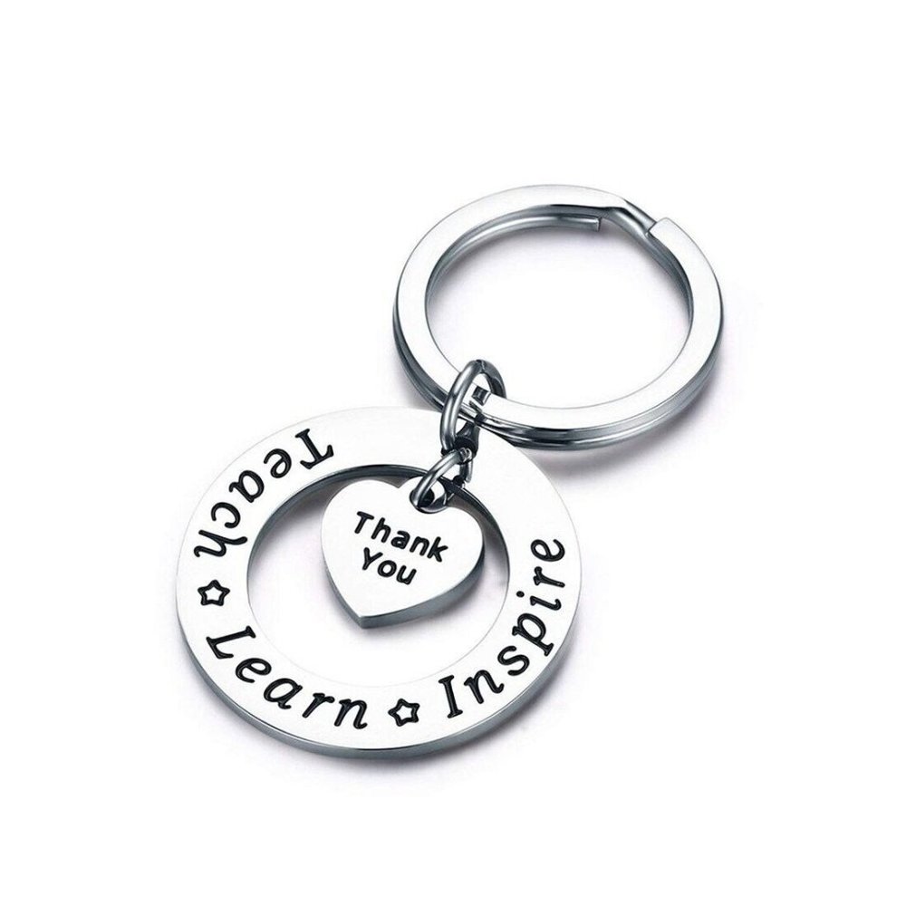 Unisex "Teach Love Inspire Thank you" Teachers School Keychain Gift Box